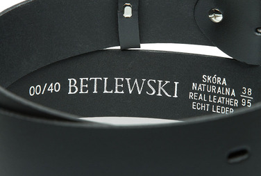 Класичний шкіряний ремінь Betlewski, чорний, 105 см