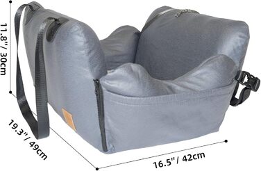 Автомобільний собачий сидіння для собак до 15 кг, чорний, знімний Airbag, миється, з технічної тканини