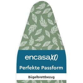 Чохол на прасувальну дошку Encasa XO з підкладкою з повсті 3 мм, термостійкий, 112x34 см, принт Big Leaves Green