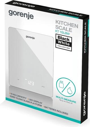 Кухонний ваги Gorenje KT10LBW, білі, 10 кг