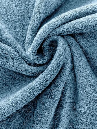 Herzbach Home Towel Set 100% Cotton - Soft & Absorbent - Blue
