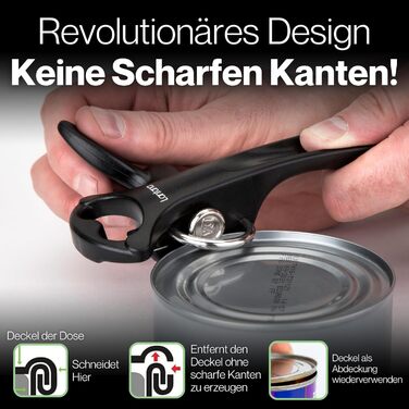 Відкривачка для консервів Lantana 2-в-1 з відкривачем для пляшок – чорний/нержавіюча сталь