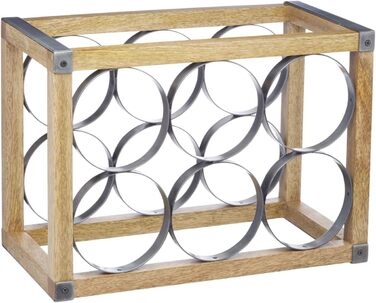 Винна полиця KitchenCraft Industrial Kitchen на 6 пляшок, метал, бежево-сіра, 30x18x18 см
