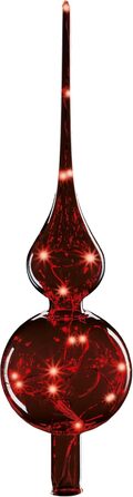 Lumix® Tree Topper Rotating LED Glass Christmas Tree Top 29cm Hand-Blown with String Lights Christmas Tree Ornament Decoration 1 Piece MADE IN GERMANY 76032