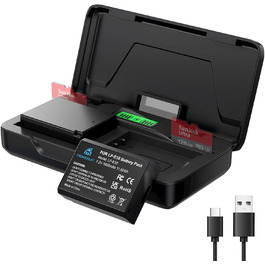 Акумулятор Homesuit LP-E10 1600mAh та LED-зарядний пристрій для Canon EOS 1100D, 1200D, 1300D, 2000D, Rebel T3, T5, T6, T7, Kiss X50, Kiss X70 (2 шт. акумулятори та 1 зарядний пристрій)