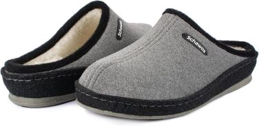 Домашні тапочки Schawos Lisa з вовни для жінок, теплі, з підкладкою, з супінатором, неслизька підошва (39 EU, Антрацит 10w)