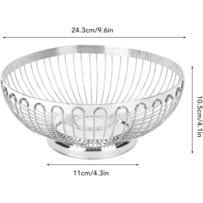 Німецька фруктова миска BFYDOAA з нержавіючої сталі, 24 см, для фруктів, овочів та закусок
