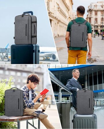 Рюкзак LOVEVOOK для ручної поклажі 45x36x20 см, 30L, сірий - для ноутбука 15.6