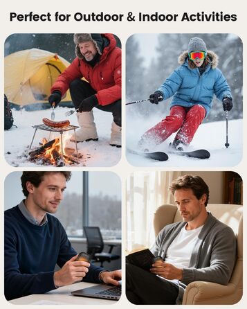 Електричні грілки для рук Gabless 2 шт., USB, портативні, 3 рівні нагріву, швидкий нагрів, чорні - чудовий подарунок для чоловіків та жінок