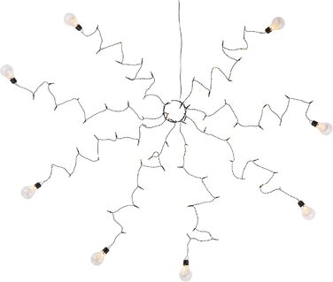 Lights4fun LED Party String Lights for Parasol, Balcony, Warm White, Timer, Battery Operated, String Lights, LED Bulbs, Parasol with LED Lighting, Gazebo Shade Lighting