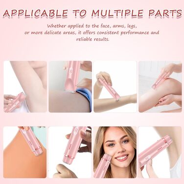 Електричний тример для бікіні для жінок, 2-в-1, рожевий. Тример для тіла, обличчя, брів, вусів, бороди, рук та ніг. Вологостійкий IPX7, для сухого та вологого використання.