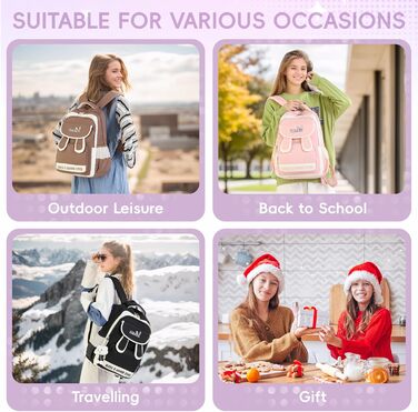 Шкільний рюкзак для дівчаток-підлітків: легкий, водонепроникний, з милим брелоком. Підходить для 3-5 класів та старшої школи. Великий рюкзак фіолетового кольору