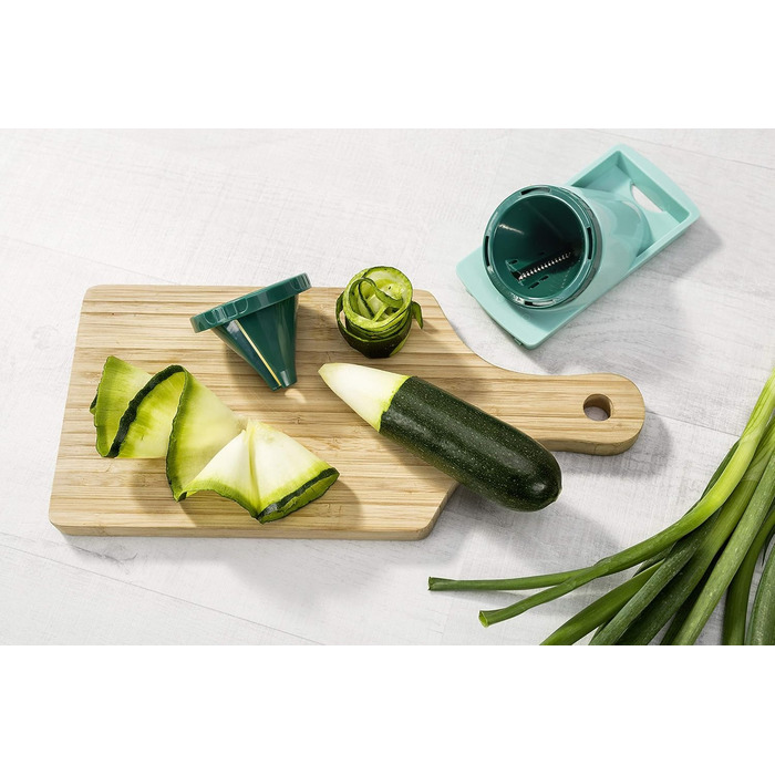 Набір для нарізання овочів Genius Nicer Dicer Fusion Julietti | 16 частин | Універсальний овочеріз | Слайсер, 26.5 x 11.5 x 14.5 см, м'ятно-зелений