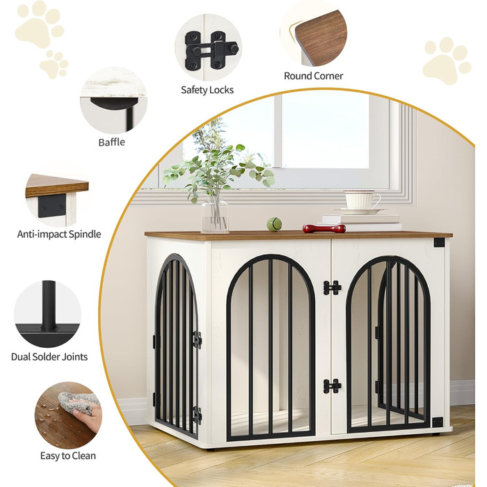 Сучасна собача будка-меблі Hzuaneri DFC85101B, 80 см, 3 двері, коричнева