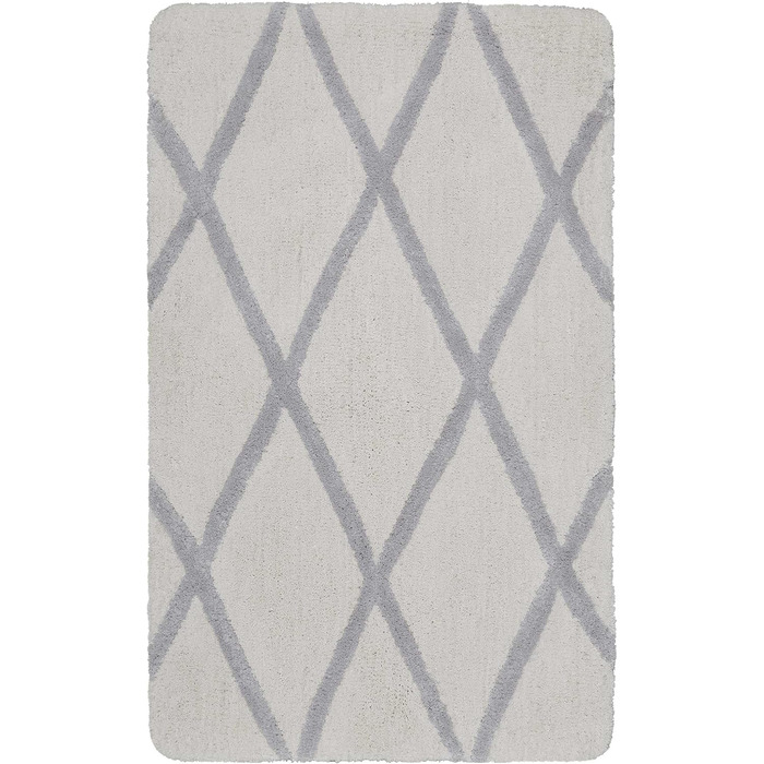 Homie Living Bath Mat, Non-Slip and Washable Fluffy Rug with Soft Pile, San Bosa (60 x 100 cm, Beige Grey) Beige Grey 60 x 100 cm
