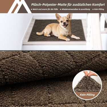 Ковзаючі сходи COSY HOMEER, 15 шт., 70 x 22 см, антиковзкі, самоклеючі, машинне прання, 100% поліестер, TPE-підкладка, для дітей, літніх людей та домашніх тварин, сірий та білий