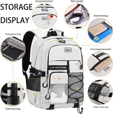 Шкільний рюкзак для підлітків та дорослих, великий, водонепроникний, міцний, для середньої школи та гімназії