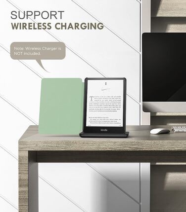 Чохол MoKo для Kindle Paperwhite 12th Gen (2024) та Kindle Colorsoft Signature Edition (2024), PU шкіра, авто-сон/пробудження, сірий ліс (зелена трава та птах)