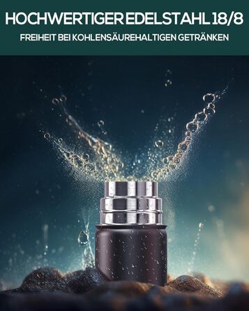 Термотермос, термофляга з нержавіючої сталі, 750 мл, 500 мл, 350 мл, подвійні стінки, без BPA, для газованої води, ізольована пляшка для спорту та відпочинку на природі, чорний колір