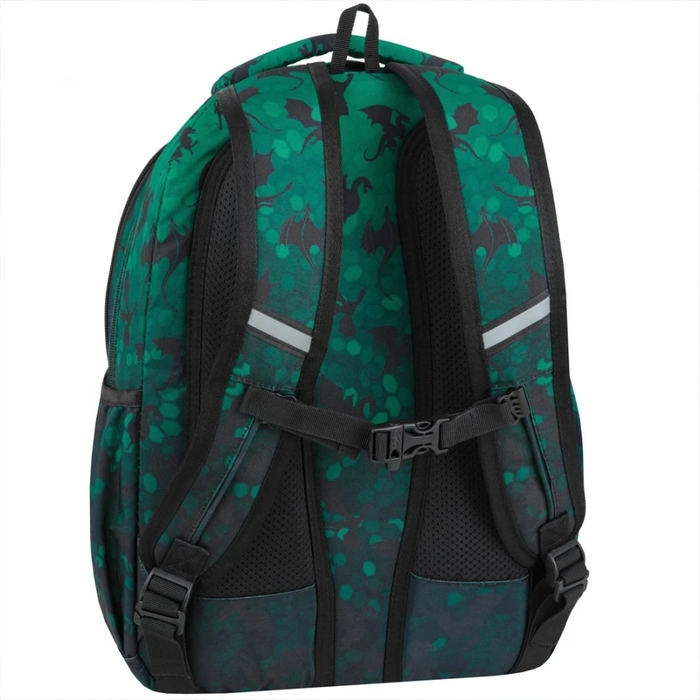 Багатовідсіковий шкільний рюкзак CoolPack, чорно-зелений, 26 л