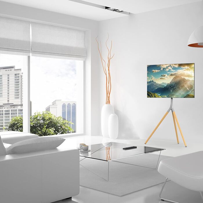 Підставка для телевізора на штативі, 114.3–165.1 см (45–65 дюймів), LED/LCD/OLED, поворотна 180°, сірий