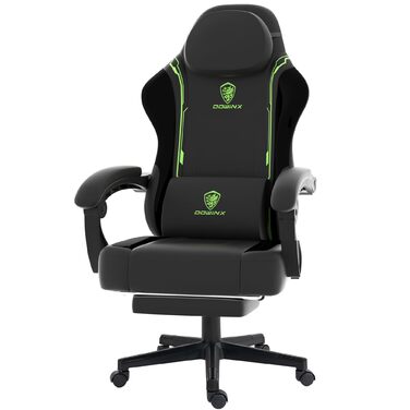 Ігровий крісло Dowinx з PU-шкіри, ергономічний, з підтримкою попереку, для ПК, 150 кг, зелений