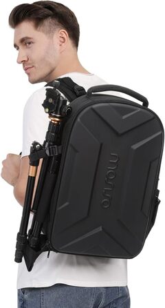 MOSISO Рюкзак для фотокамери, водонепроникний, з кріпленням для штатива, для Canon/Nikon/Sony, 15-16 дюймів, Чорний