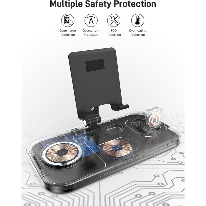 4-в-1 Бездротова зарядка для iPhone 16 Pro Max/15/14, iPad, Apple Watch та AirPods Pro (Чорний)