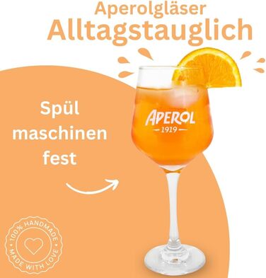 Набір келихів Maxito Original Aperol Spritz, 4 шт. | Сучасний дизайн | Ідеальний подарунковий набір Aperol Spritz | Келихи для коктейлів