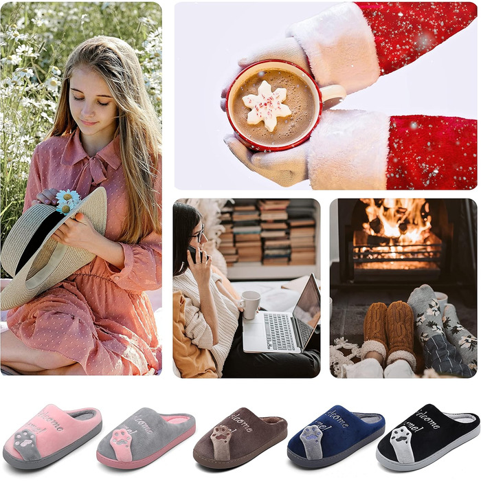 Тапочки зимові Mishansha для жінок та чоловіків, теплі, з плюшу, з піною Memory Foam, розмір 36-47, колір: жовтий (39/40 EU, сірий)