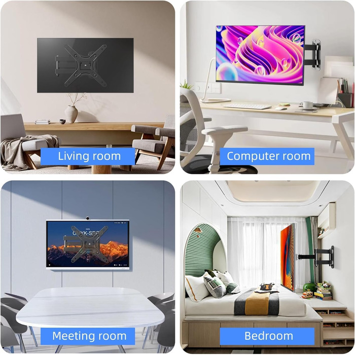 Кріплення для телевізора Suptek TV-Wandhalterung 13-42 дюйми, поворотне, нахильне, чорне, до 20 кг, VESA 200x200 MM, MA1345