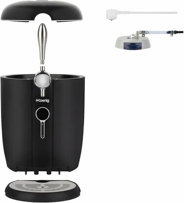 Система розливів пива H.Koenig - сумісна з усіма 5-літровими баками з нержавіючої сталі, інтегрована система охолодження, регулювання температури від 2°C до 12°C, 65 Вт, неслизькі ніжки (BW1688)