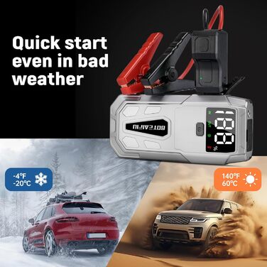 Портативний пусковий пристрій Auto-Starthilfe 12V, 5000A, для бензинових (9,5л) та дизельних (8,0л) авто, Powerbank, Starterbatterie