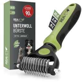 Щітка для собак та котів ReaVET для видалення підшерстя та повсті, масажний ефект, захист верхнього шару шерсті, розмір M-L (також XS-S)