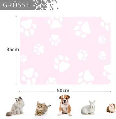 Підкладка під миску для котів JanYoo 50x35 см, водовідштовхувальна, неслизька, сіра (3-Рожевий)