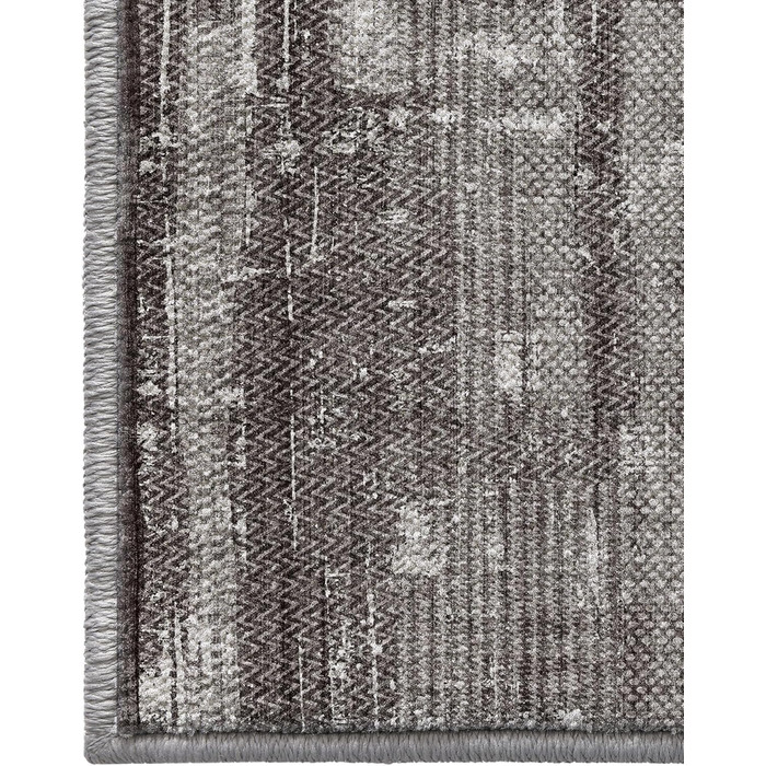 Килимок для дому COLOR&GEOMETRY 60x90 см з TPE-покриттям, сірий (чорно-білий), низький профіль, миється