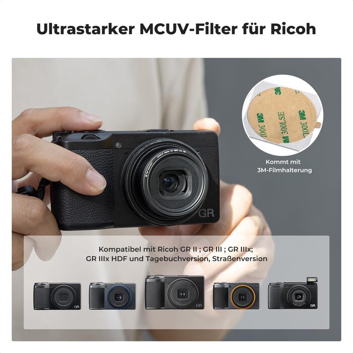 Фільтр UV K&F Concept для Ricoh GR II/III/IV/IIIx/IIIx HDF - захист об'єктива