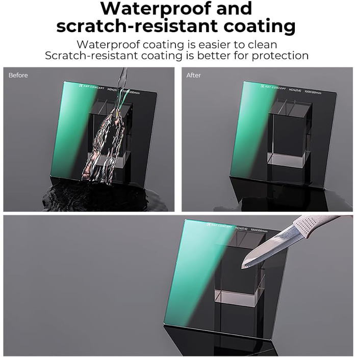 Набір фільтрів K&F Concept Nano-X: квадратний фільтр, адаптерні кільця (8 шт.), ND4