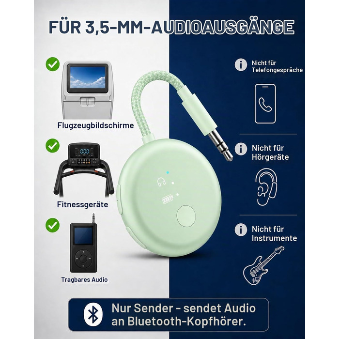 Bluetooth-адаптер для літака Avantree SoundJet R1, зелений