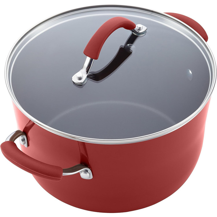 Набір посуду Rachael Ray Cucina Nonstick, 12 предметів, лавандовий (вишнево-червоний)