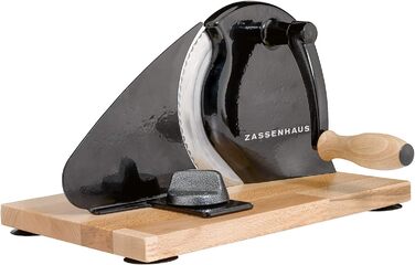 Ручна машина для нарізання хліба Zassenhaus CLASSIC | Чорний колір | Сталь Solinger | Товщина нарізу: 1-18 мм | Дошка та ручка з бука | Розміри: 30 × 25,5 × 19 см