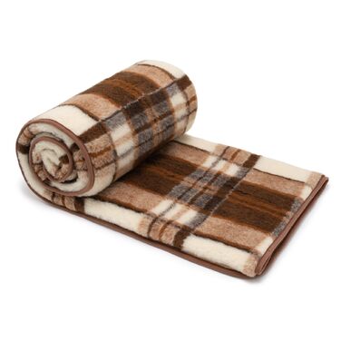 Плед з мериносової вовни, 240x200 см - теплий та м'який плед з 100% мериносової вовни, в клітинку, вага 500г/м2, дихаючий матеріал