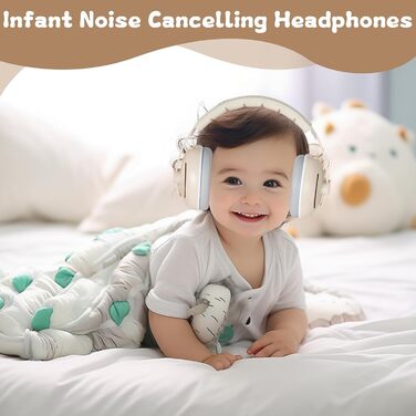 Навушники для захисту вух дітей, 0-4 роки, 25dB – регульовані, з неслизьким обручем, для літака, свят та подорожей