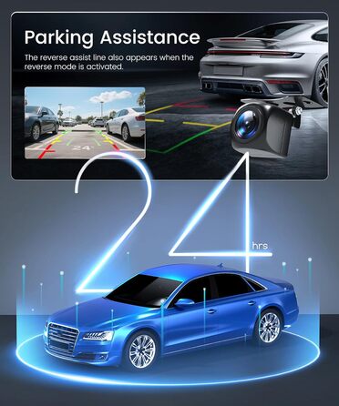 Автомобільний відеореєстратор 360° 4K/FHD 1080P (4 канали: передній, задній, лівий, правий) з ІК-нічним баченням, G-сенсором, моніторингом паркування 24г та карткою пам'яті 64 ГБ, екран 3 дюйми