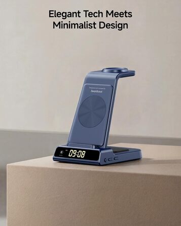 Бездротова зарядка 3-в-1 Samsung S26 Ultra/+/S26, Galaxy S25/S24/S23/Z Flip 7, Watch 8/8 Classic/7/Ultra/6/5, Buds4/4 Pro – Синій