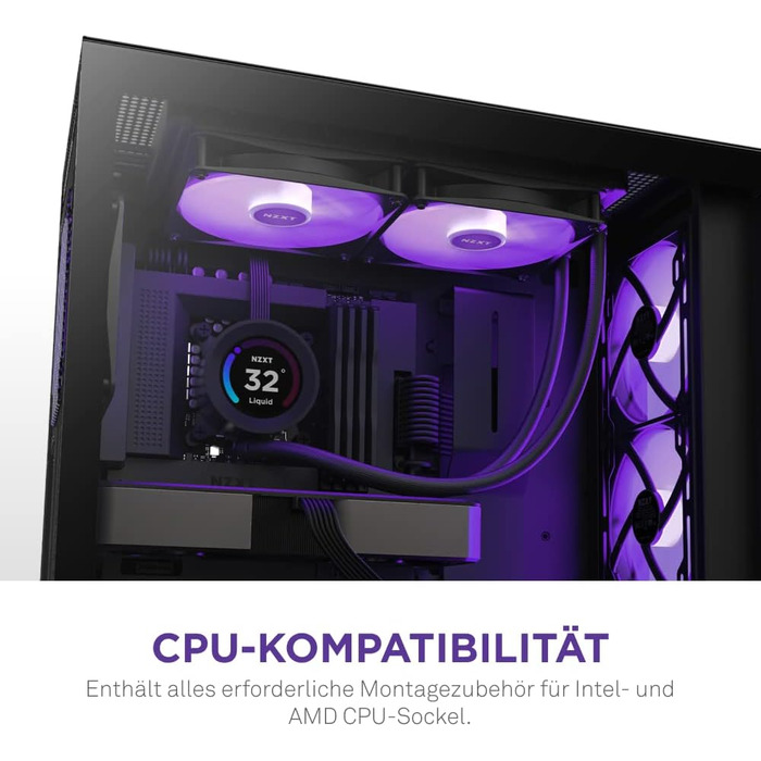 NZXT Kraken Elite RGB 2023 – 240мм рідинний кулер для ЦП з LCD-дисплеєм, білий, сумісний з Intel® та AMD®