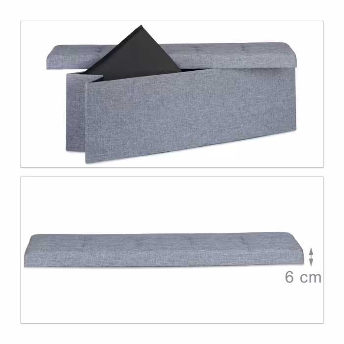 Relaxdays Foldable Bench Linen