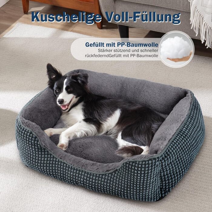 FURTIME Dog Bed - Large Dogs, Washable Fluffy Dog Basket, Non-Slip Dog Bed, Anti-Anxiety Dog Bed for Large and Medium Dogs and Cats, 89x63x23cm