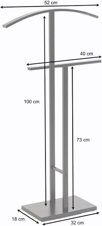 IDIMEX Metal Butler Scott, lacquered - elegant valet with trouser press, beautiful lady's valet with clothes hanger (Black)