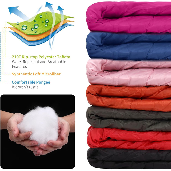 Сплячий мішок 3-4 сезони Ultraleicht Mumienschlafsack (800г/1600г) для дорослих - Outdoor, Camping, Trekking, Indoor, блакитний